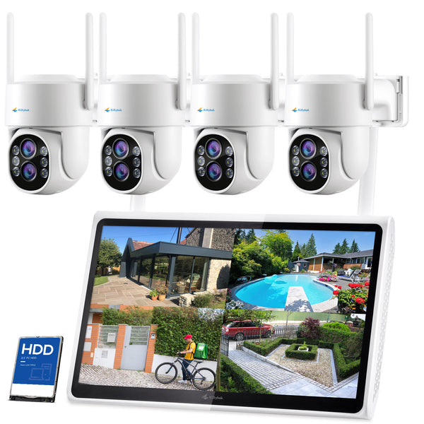 2K 10x Mixed Zoom Wireless Security Camera System Outdoor with Monitor