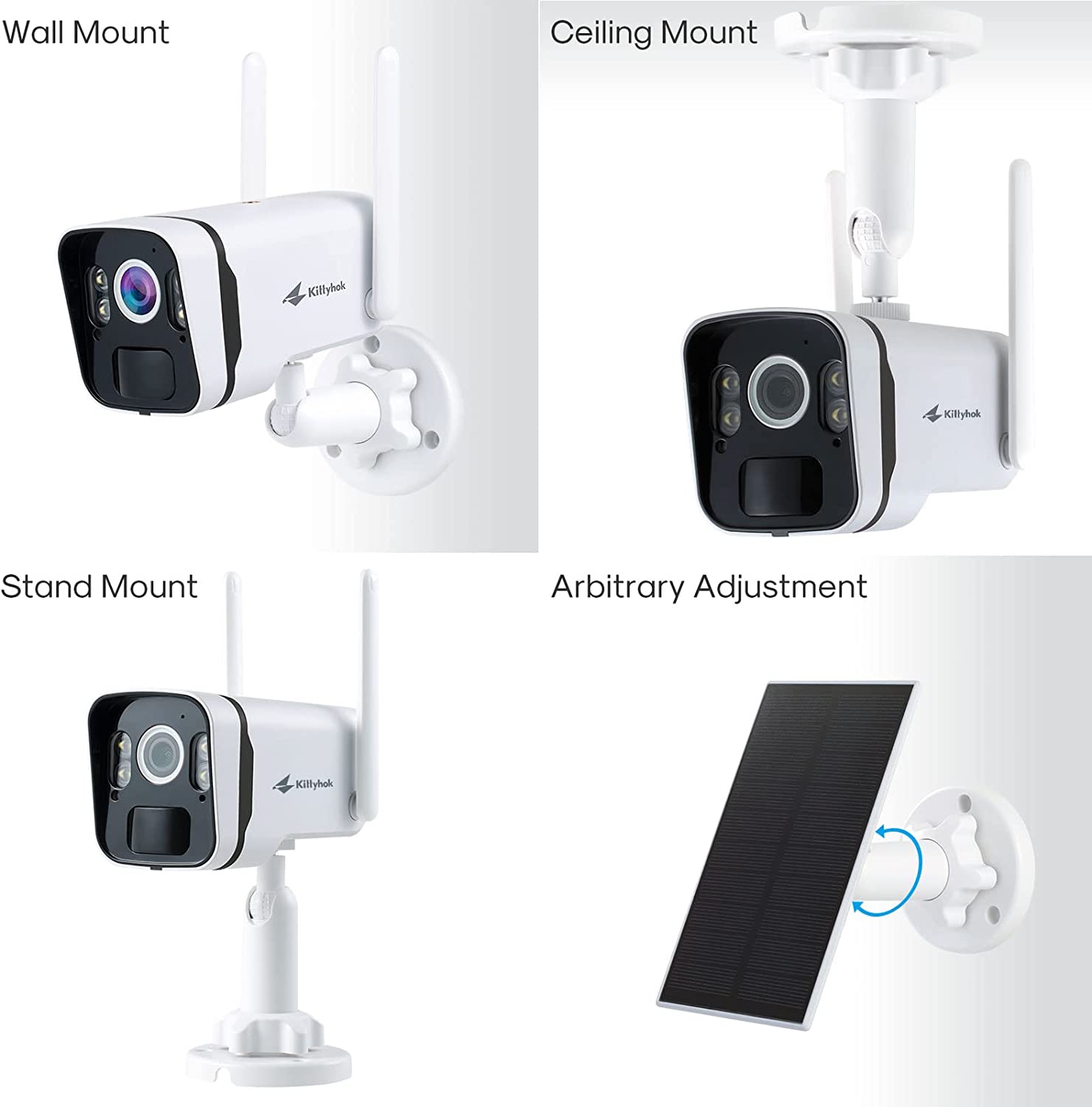 4MP FHD Wireless Security Camera, Solar Battery Powered, Smart Detection, Night Vision, and Weatherproof with Spotlight