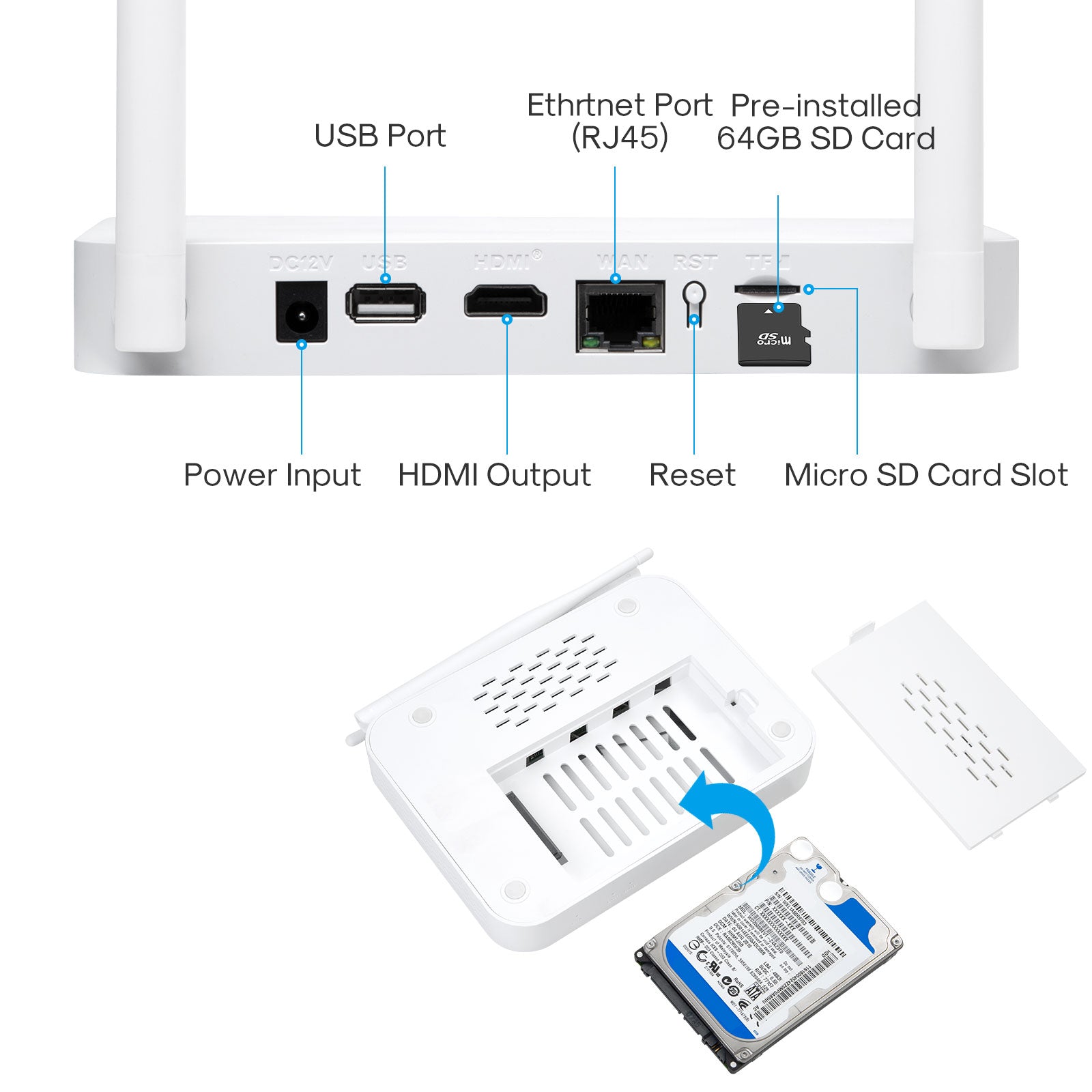 Kittyhok 10CH Wireless NVR Security System with Dual WiFi Router, Long Range WiFi, Built-in Speaker, Motion Recording & Alerts, Supports up to 6TB HDD