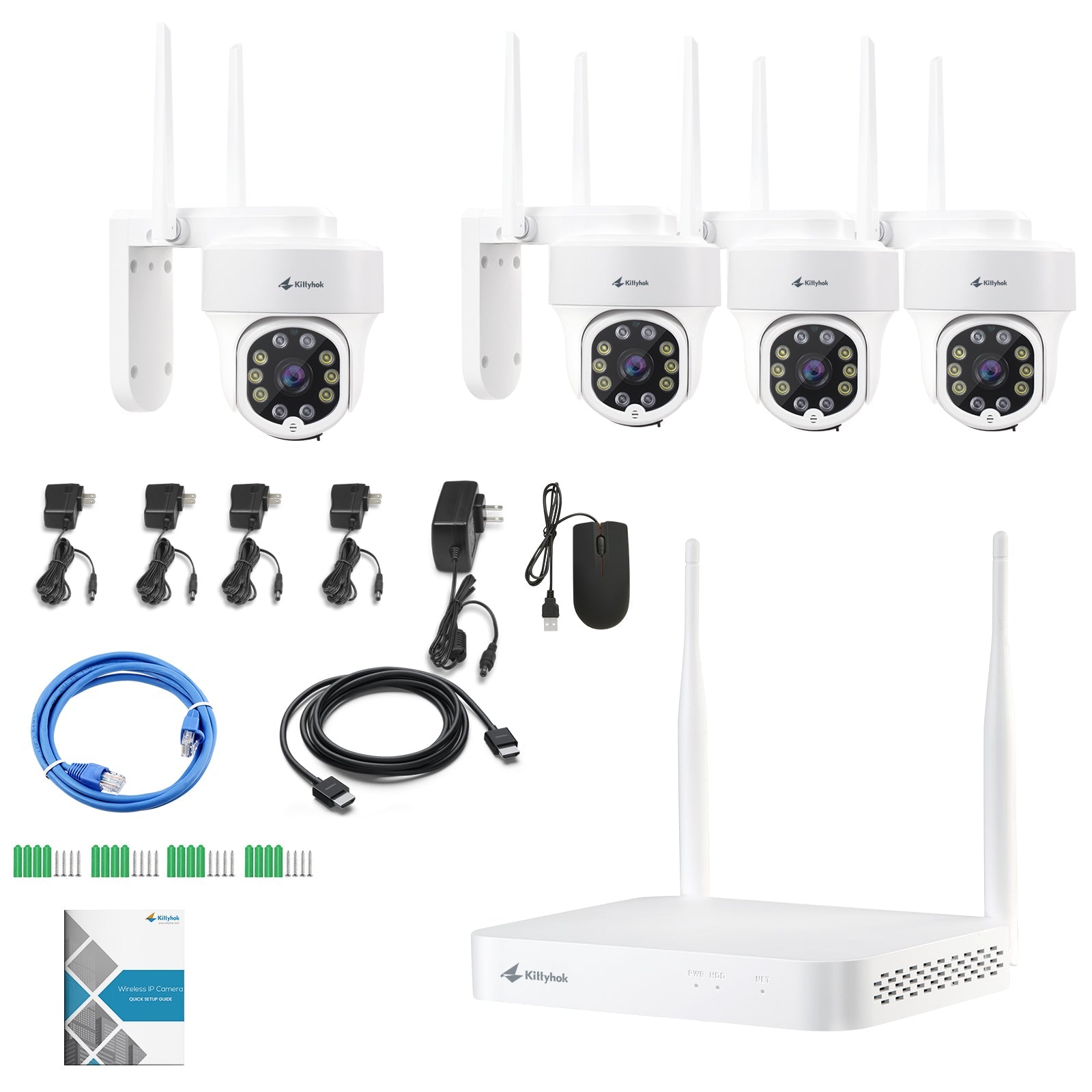 EverGrow 10-Channel WiFi NVR – Supports Up To 10 IP Cameras, No HDD (6TB Max), Works With Honeywell & Amazon Alexa