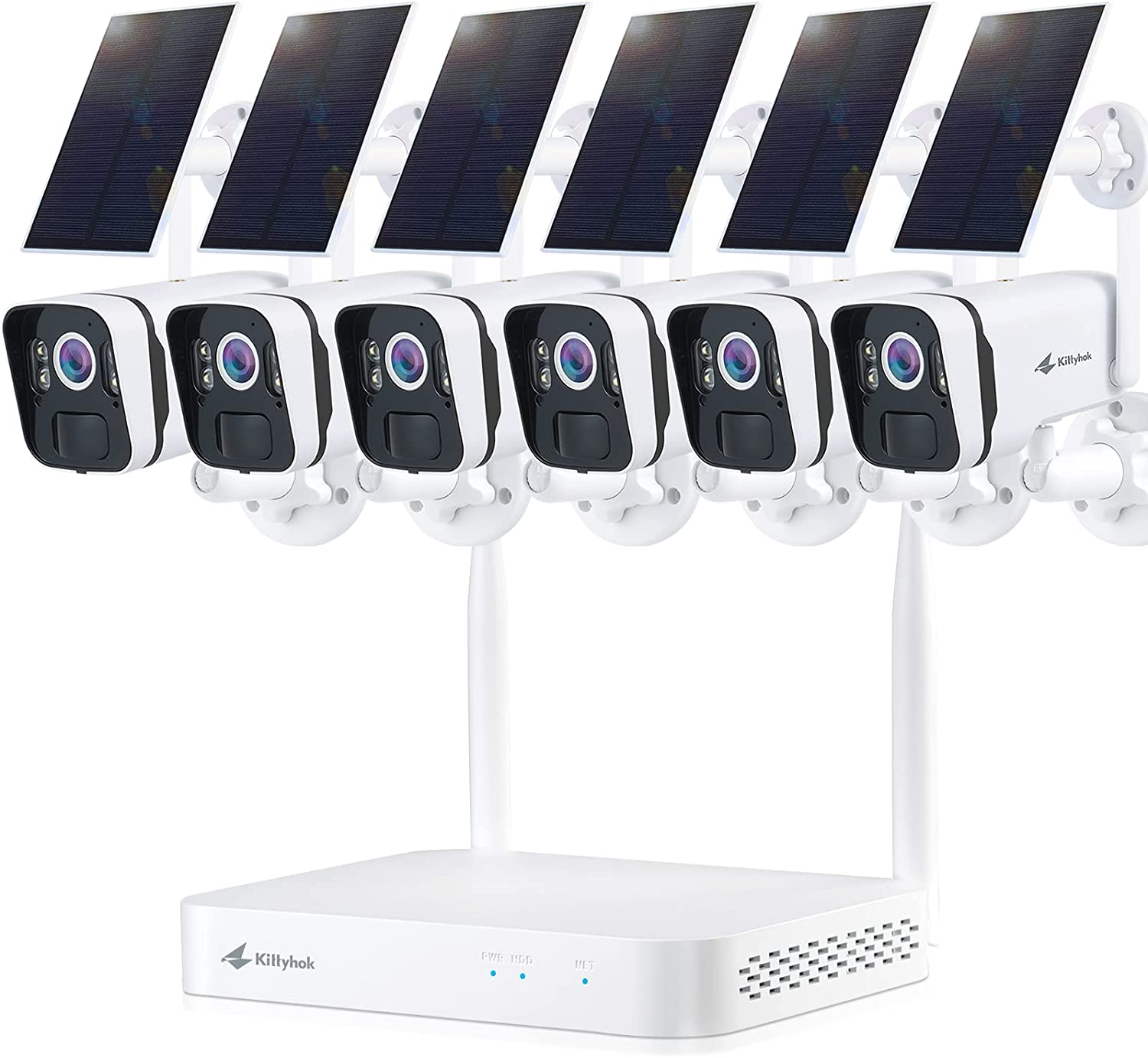 10CH Solar Home Security Cameras System with 4 pcs 2k Ultra Solar Security Camera